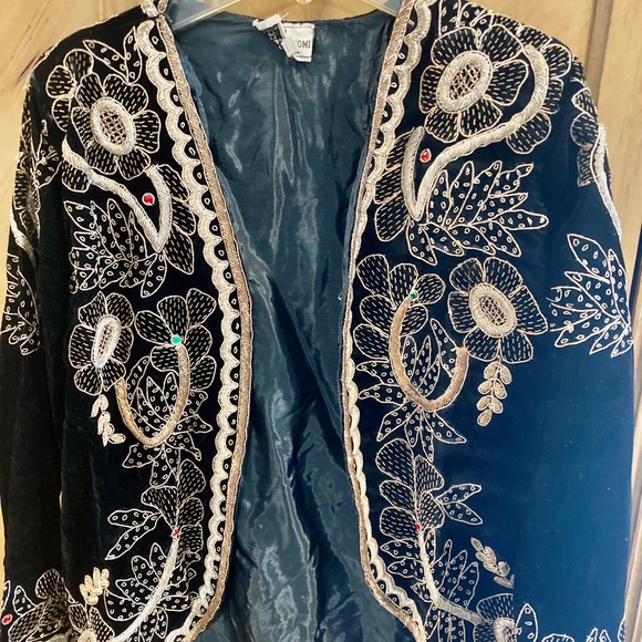 French Collezioni Velvet Embroidered Jacket - Picture 3 of 16